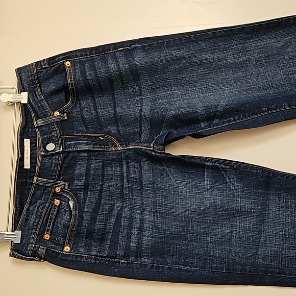 Levi's boyfriend cropped jeans mid rise dark wash slim leg size W27 - Picture 4 of 16